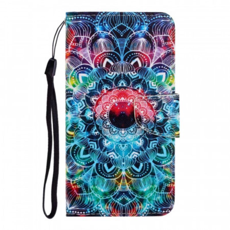 δερματινη θηκη Samsung Galaxy S22 Ultra 5G με κορδονι Flashy Strappy Mandala